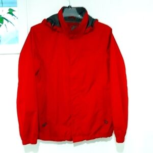 Eddie Bauer WeatherEdge Waterproof Lined Windbreaker Red Jacket Size  Me…